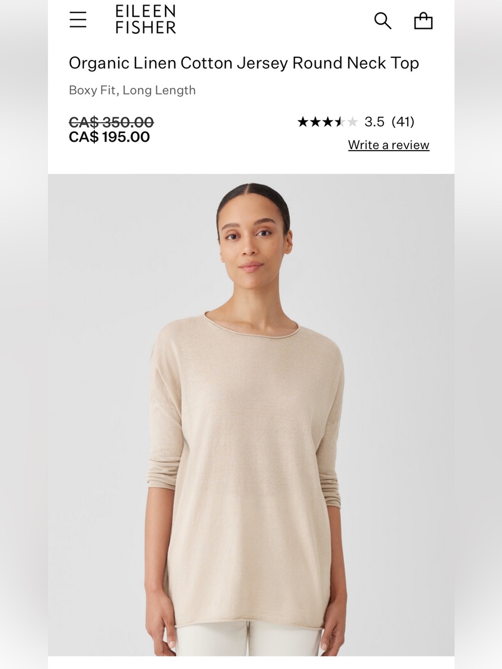 350$ EILEEN FISHER, the organic linen and cotton jersey!